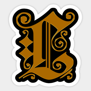 Golden Letter L Sticker